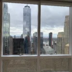 A view of the city from an office window.